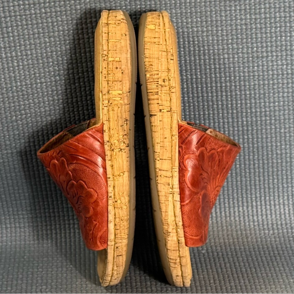 Born Red Leather Slide Sandals - Picture 6 of 9